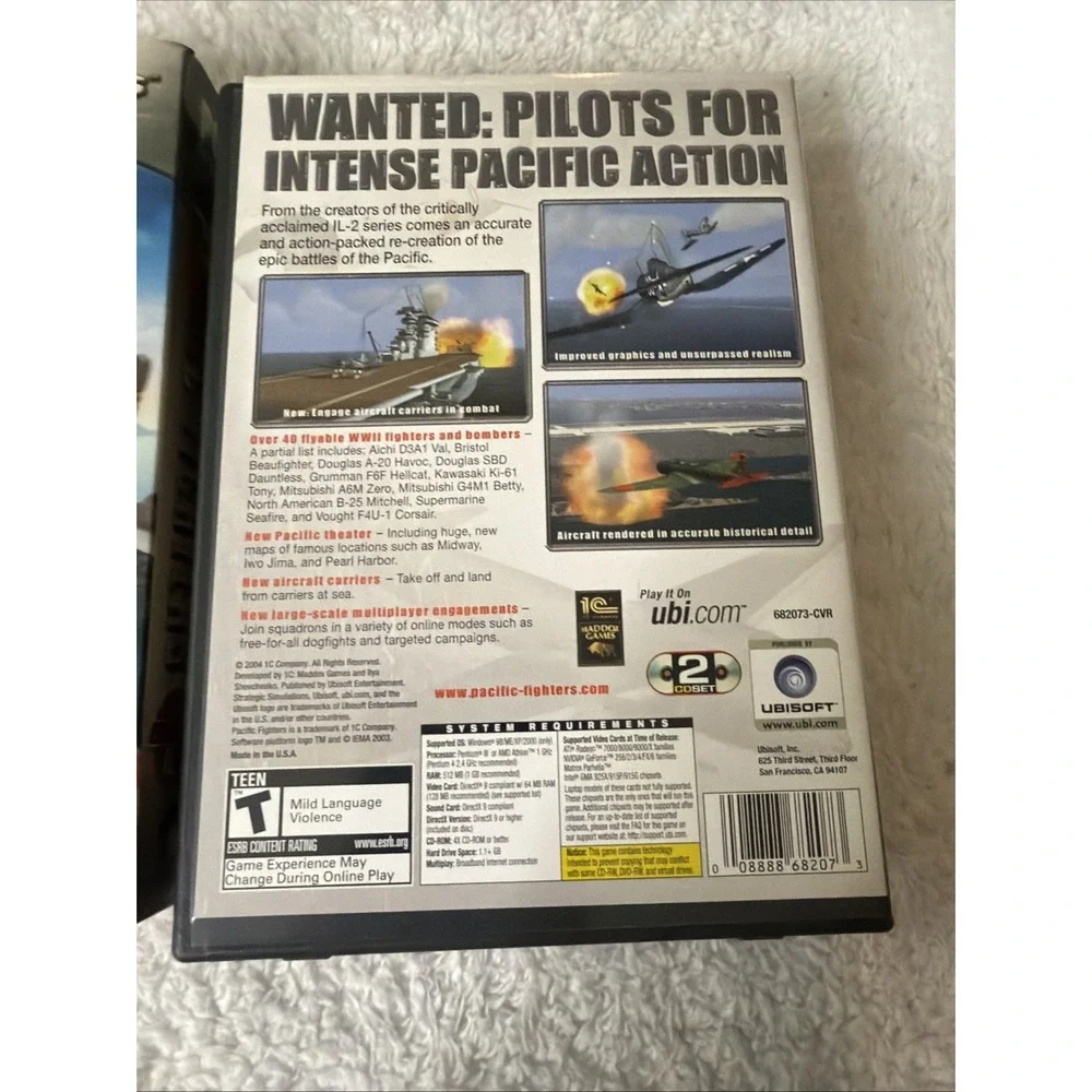Pacific Fighters PC CD ROM VTG Strategy Simulations CIB Complete Sleeve Ubisoft